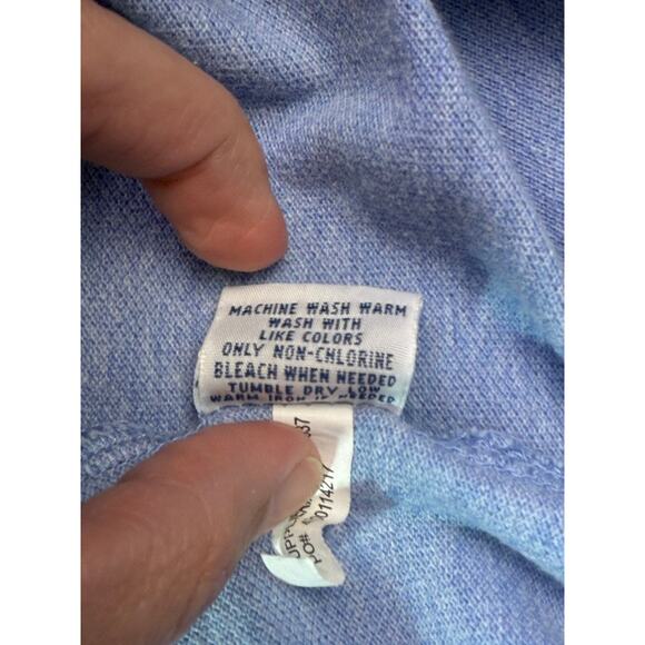 VTG Polo Ralph Lauren Blue Cotton Knit Polo Shirt Yellow Logo Men’s Size Small - Picture 10 of 10